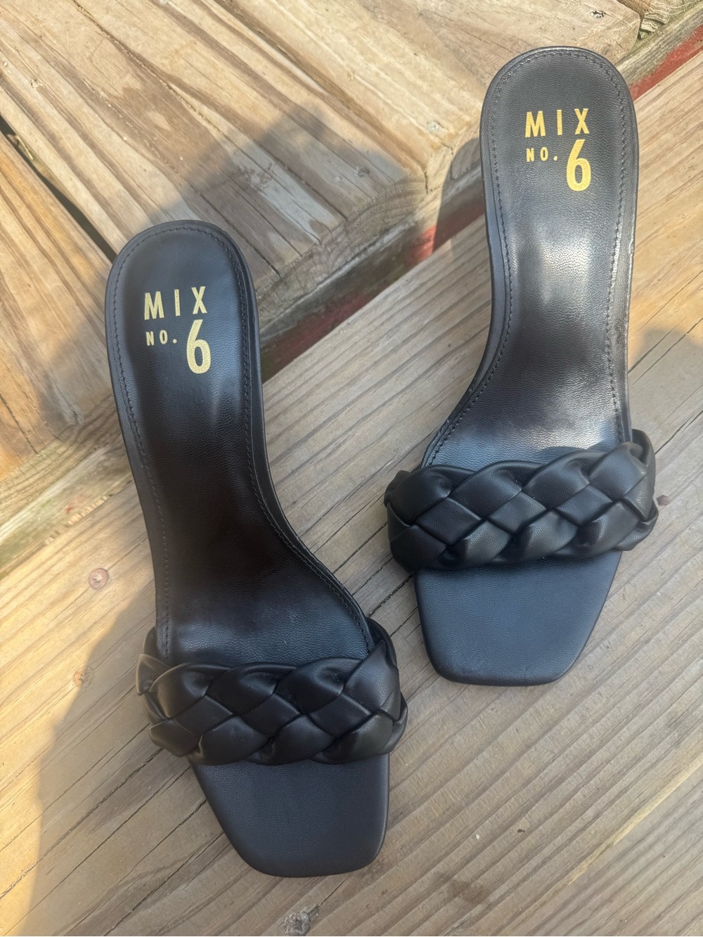 Mix No. 6 Elandra Black Braided Slide Sandals Size 7.5 Very Sexy & Chic, 🎼🎹😎